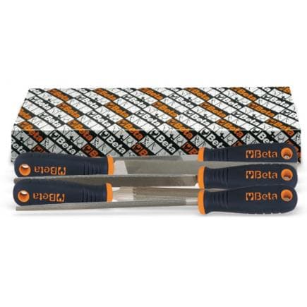 BETA 017190080 - Jeu de 5 limes demi-douces, avec manche 10"