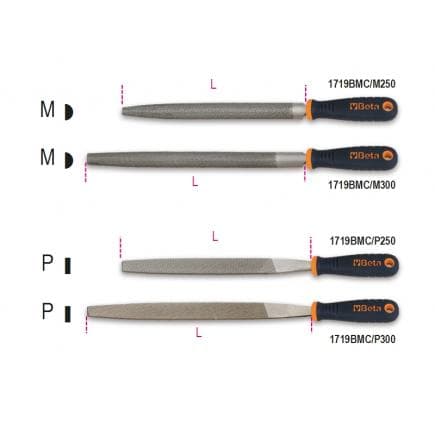 BETA 017190263 - Limes demi-rondes et plates d'entrée manche en matériau plastique (lot muliple)