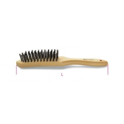BETA 017370020 - Brosse métallique en fils d'acier à 5 rangées, ø fil 0,3 mm (lot muliple)