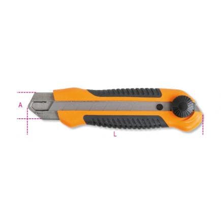 BETA 017730000 - Cutter de 25 mm, poignée bimatière antiglisse (lot muliple)