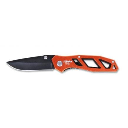BETA 017780070 - Couteau à cran d'arrêt lame en acier trempé avec étui (lot muliple)
