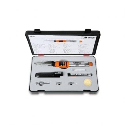 BETA 018270100 - Fer à souder au gaz avec 7 accessoires en coffret avec plateau en mousse compacte