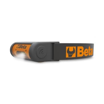 BETA 018360200 - Lampe frontale articulée à LED, rechargeable à double intensité lumineuse et avec capteur ON/OFF