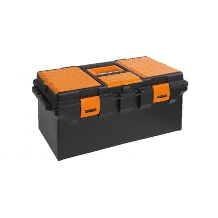 BETA 021150202 - Boîte à outils longue vide en matière plastique avec plateau et bacs de rangement