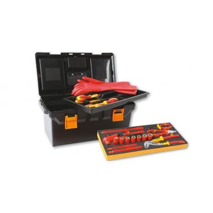 BETA 021150332 - Composition de 32 outils isolés pour autos hybrides en (boîte à outils) coffret en matière plastique avec plateau en mousse compacte