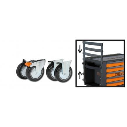 BETA 023000950 - Kit de 4 roues et poignée pour coffre C23ST