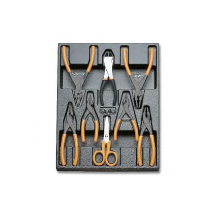 BETA 024240140 - Plateau thermoformé rigide avec pinces, pinces coupantes et ciseaux (8 pcs.)