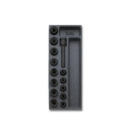 BETA 024240110 - Plateau thermoformé rigide avec douilles à chocs 1/2" (14 pcs.)
