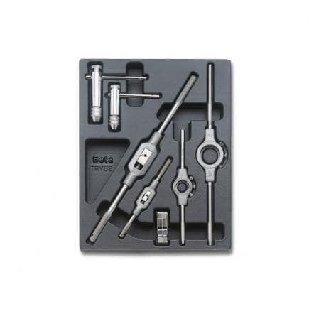 BETA 024240273 - Plateau thermoformé rigide avec tarauds, enfileurs et compteur de filetage (7 pcs.)