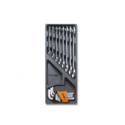 BETA 024240033 - Plateau thermoformé rigide avec clés à fourche et clés hexagonales coudées (17 pcs.)