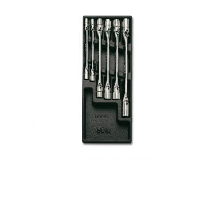 BETA 024240079 - Plateau thermoformé rigide avec clés à douille à double articulation (6 pcs.)
