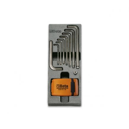 BETA 024240259 - Plateau thermoformé rigide avec clés hexagonales et inserts 1/4" (40 pcs.)