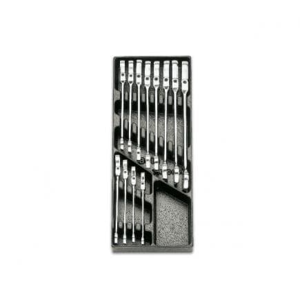 BETA 024240046 - Plateau thermoformé rigide avec clés mixtes à cliquet (12 pcs.)