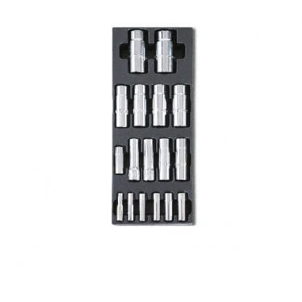 BETA 024240103 - Plateau thermoformé rigide avec douilles longues 1/2" et 1/4" (17 pcs.)