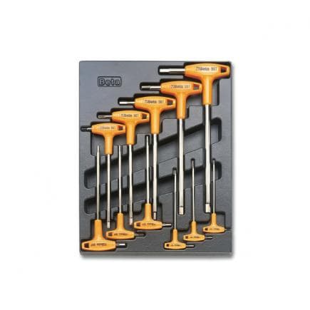 BETA 024240050 - Plateau thermoformé rigide avec clés hexagonales en T (11 pcs.)
