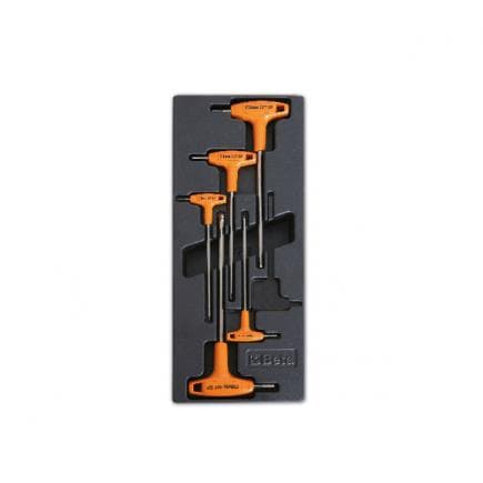BETA 024240053 - Plateau thermoformé rigide avec clés hexagonales à tête sphérique et poignée (5 pcs.)