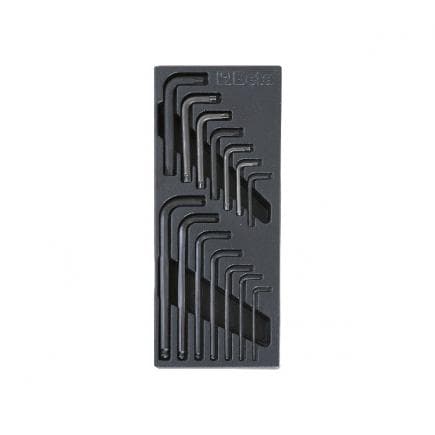 BETA 024240056 - Plateau thermoformé rigide avec clés hexagonales coudées et avec tête Torx® (14 pcs.)
