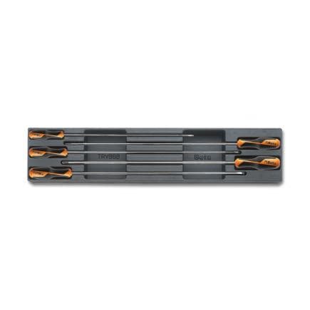 BETA 024240209 - Plateau thermoformé rigide avec tournevis Beta Grip pour lame plate et vis cruciformes longues (5 pcs.)