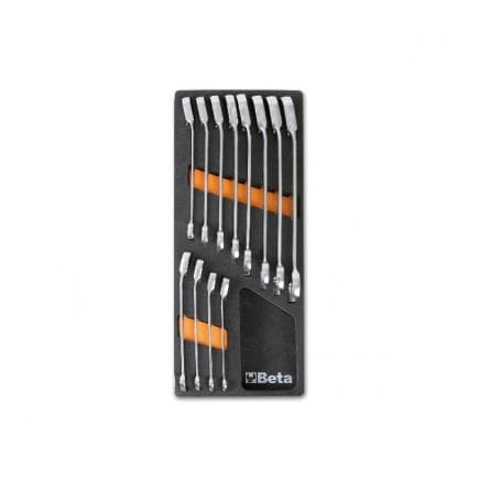 BETA 024500045 - Plateau thermoformé souple avec clés mixtes à cliquet (12 pcs.)