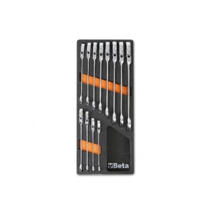 BETA 024500046 - Plateau thermoformé souple avec clés à cliquet articulées (12 pcs.)