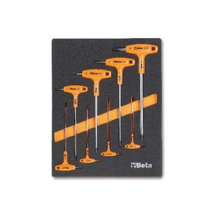 BETA 024500050 - Plateau thermoformé souple avec clés hexagonales en T (8 pcs.)