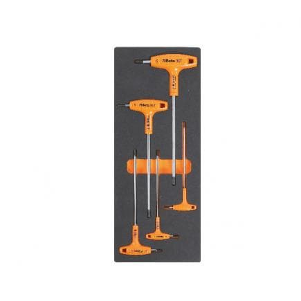 BETA 024500052 - Plateau thermoformé souple avec clés hexagonales coudées avec poignée (5 pcs.)