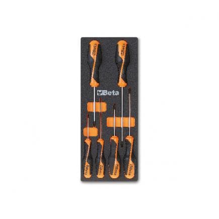 BETA 024500202 - Plateau thermoformé souple avec tournevis Beta Grip pour vis Phillips® (6 pcs.)