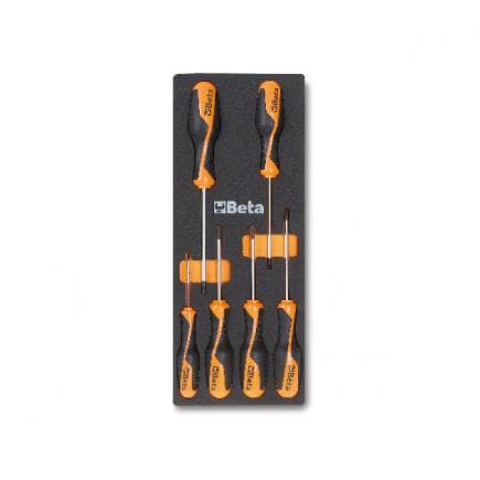 BETA 024500204 - Plateau thermoformé souple avec tournevis Beta Grip pour vis à tête Torx® (6 pcs.)