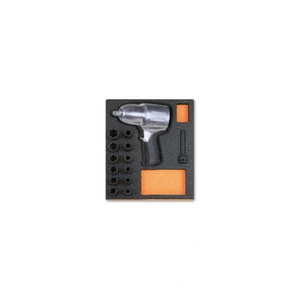 BETA 024500305 - Plateau souple en EVA avec tournevis pneumatique 1/2" (14 pcs.)
