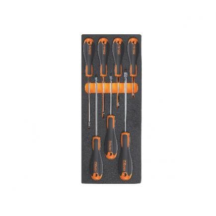 BETA 024500214 - Plateau thermoformé souple avec tournevis Beta Easy pour vis à fente (7 pcs.)
