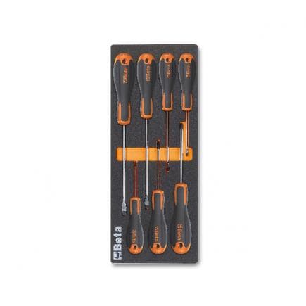 BETA 024500218 - Plateau thermoformé souple avec tournevis Beta Easy pour vis à fente et Phillips® (7 pcs.)