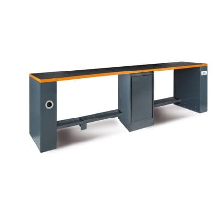 BETA 055000179 - Etabli double de 4 mètres avec pied central et équipé d'une prise électrique et d'un enrouleur d'air pour ameublement atelier RSC55