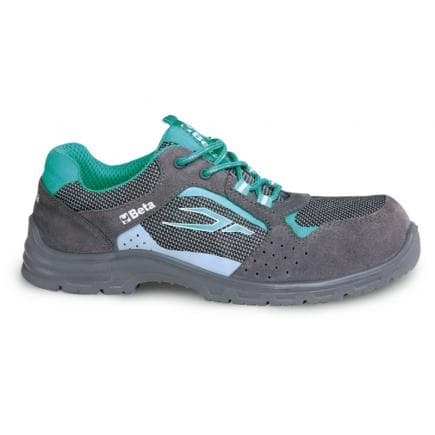 BETA 072120141 - Chaussure basse "femme" en croûte de velours aérée avec inserts en tissu mesh, S1P SRC
