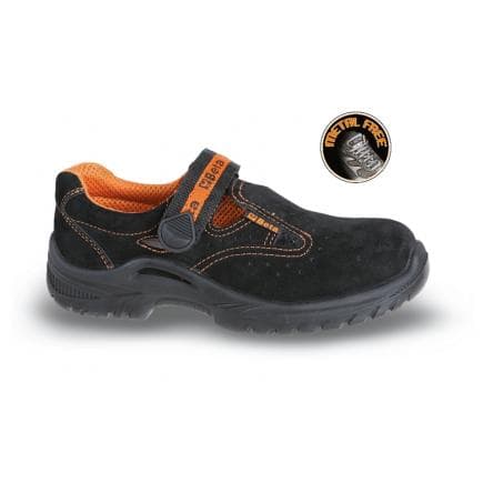 BETA 072160342 - Chaussure basse type sandale en croûte de velours souple, avec fermeture type "scratch", S1P SRC
