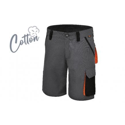 BETA 079310303 - Bermuda de travail en 100 % coton stretch, gris/noir
