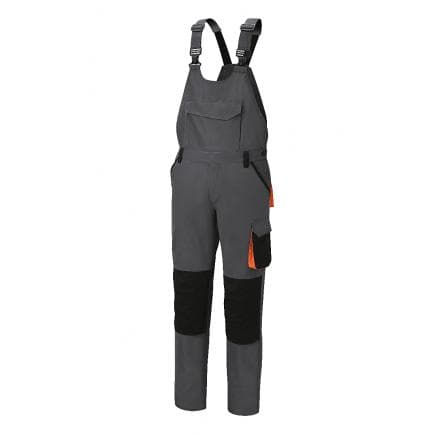BETA 079330305 - Cotte de travail 100 % coton élastiqué, gris/noir