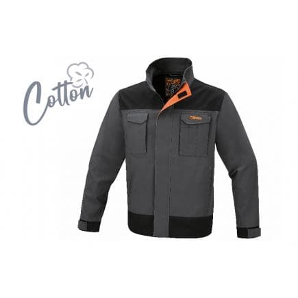 BETA 079390305 - Veste de travail 100 % coton élastique slim fit, gris/noir