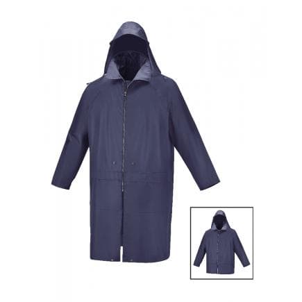 BETA 079780105 - Manteau imperméable en polyester enduit PVC avec capuche fixe et coutures étanches, bleu