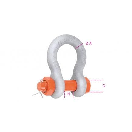 BETA 080319112 - ROBUR - Manille lyre haute résistance en acier allié, axe avec écrou à goupille, bride galvanisée à chaud (sous blister)