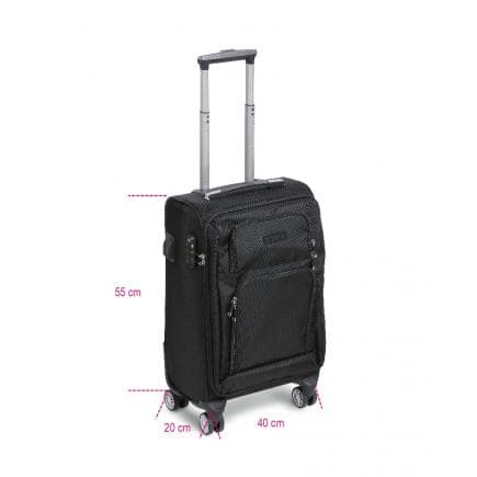 BETA 095440101 - Trolley dimensions format cabine avec 4 roulettes doubles, cadenas TSA, port USB + jack 3,5 mm