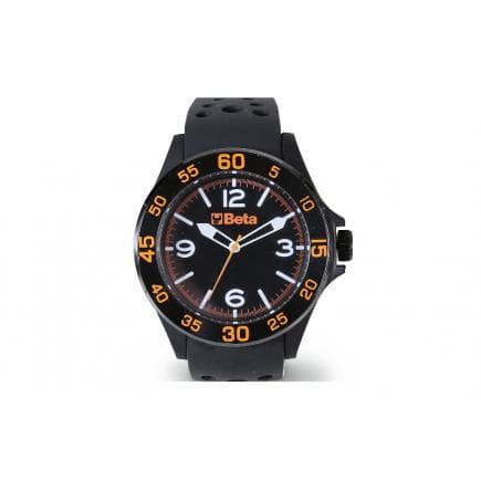 BETA 095930150 - Montre analogique, boîtier en plastique soft touch avec couronne en métal, étanche à l'eau 3 ATM, bracelet en silicone