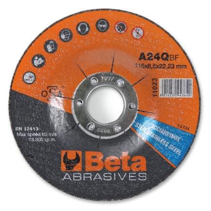 BETA 110230115 - Disques à ébarber pour l'acier et l'inox à moyeu déporté (lot muliple)