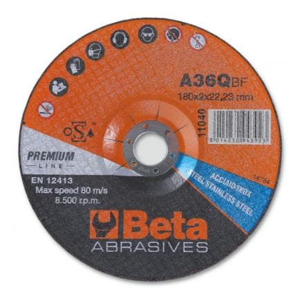 BETA 110400230 - Disques à tronçonner épaisseur fine, à moyeu déporté pour l'acier et l'inox (lot muliple)