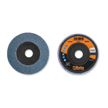 BETA 112000008 - Disque à lamelles plat Zirconium avec support plastique ø 115 mm (lot muliple)