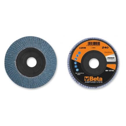BETA 112000108 - Disque à lamelles plat Zirconium avec support plastique ø 125 mm (lot muliple)