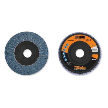 BETA 112020012 - Disque à lamelles plat Zirconium avec support plastique ø 115 mm (lot muliple)
