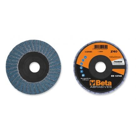 BETA 112040012 - Disque à lamelles plat Zirconium avec support fibre de verre ø 115 mm (lot muliple)