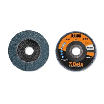 BETA 112040104 - Disque à lamelles plat Zirconium avec support fibre de verre ø 125 mm (lot muliple)