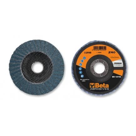 BETA 112080104 - Disque à lamelles plat Zirconium avec support fibre de verre ø 125 mm (lot muliple)