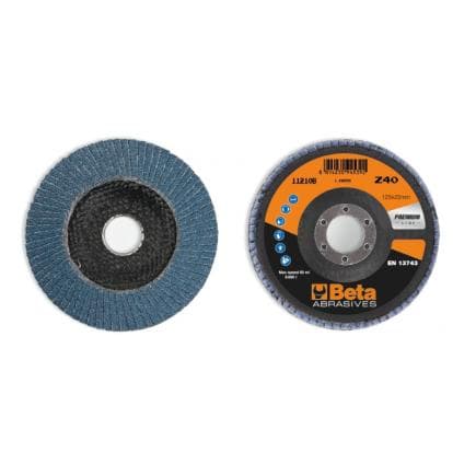 BETA 112100106 - Disque à lamelles conique Zirconium avec support fibre de verre ø 125 mm (lot muliple)